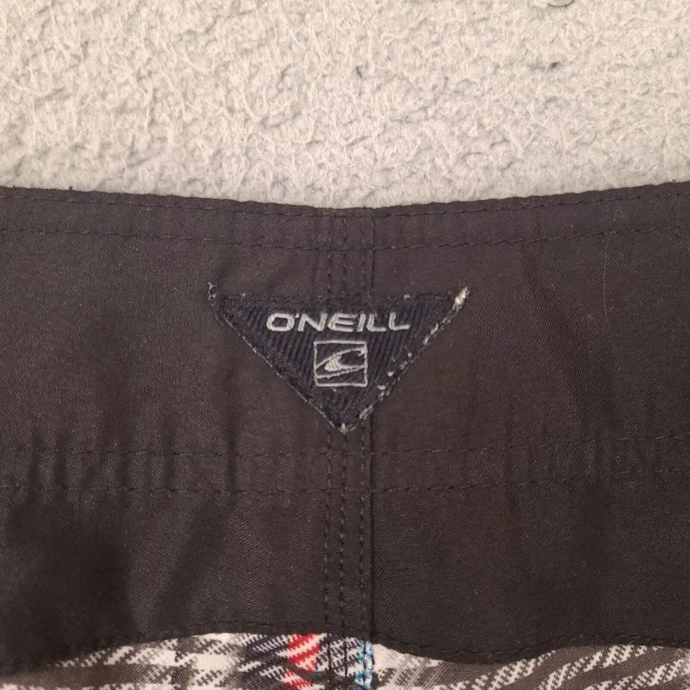 Oneill Shorts‎ Mens 33 Black Colorful Plaid Beach Swim Surf Trunks